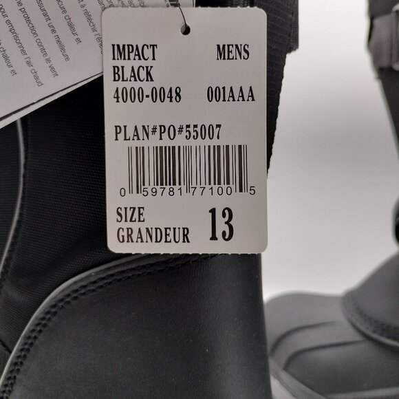 Baffin Men's Size 13 Black Impact Waterproof Snowshoe Compatible Polar Boot - Picture 15 of 15